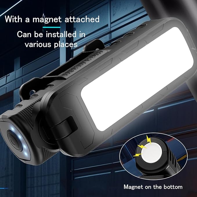 Rechargeable 5000LM Magnetic Work Light,180° Rotate Mechanic Work Light for Car Repair, BBQ,Emergency, Camping, Outdoor & Mechanics Tools