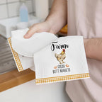 2Pcs Funny Kitchen Towels 24x14 Inch, Rooster Chicken Kitchen Decor Waffle Weave Hand Towels for Farmhouse, White Absorbent Microfiber Dish Cloth Tea Towel Chicken Gifts for Women Mom 4