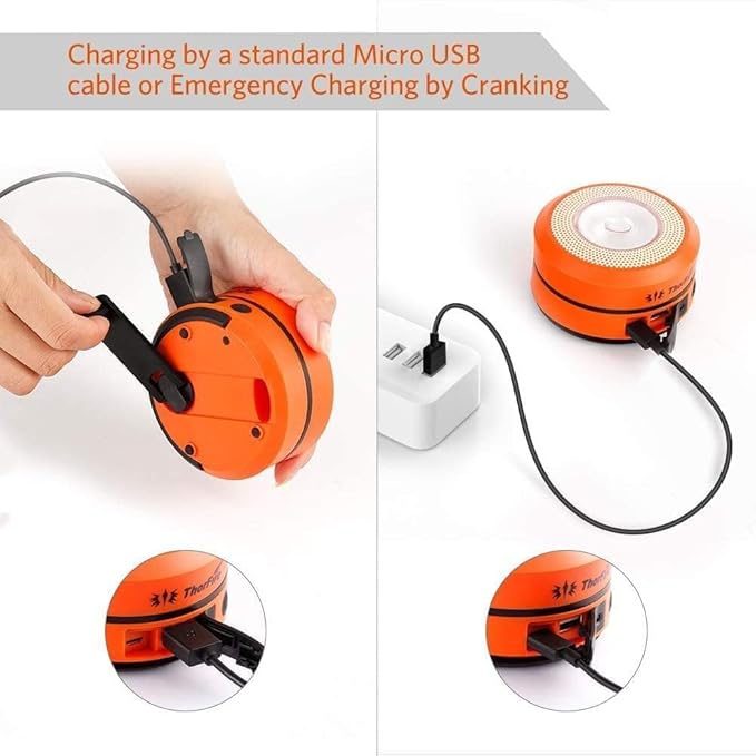 THORFIRE Collapsible LED Camping Lantern Rechargeable, Portable Hand Crank Lantern Flashlight with 4 Light Modes for Power Outage, Hiking, Emergency, Fishing (4 Pack)
