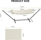 Heavy Duty 2 Person Double Hammock with Portable Adjustable Steel Stand, Outdoor Hammock with Pillow for Patio, Garden, Beach, Backyard Camping
