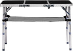 Folding Camping Table, Aluminum Folding Table with Carrying Handle, Lightweight, Portable Camping Table Waterproof for Outdoor Indoor Picnic Beach BBQ (Black, 3ft)