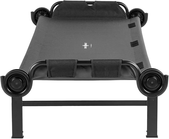 Disc-O-Bed Large Outdoor Modular 1 Person Single Camping Cot Portable Bed for Adults, Sleep Solution for Tents, Black
