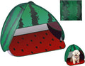 Mini Tent for Pets Small Dog Tent for Beach Portable Pop Up Sun Shade Shelter with Phone Compartment for Puppy and Large Cats Small Animals Sun Canopy for Camping and Outdoor (Watermelon)