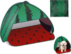 Mini Tent for Pets Small Dog Tent for Beach Portable Pop Up Sun Shade Shelter with Phone Compartment for Puppy and Large Cats Small Animals Sun Canopy for Camping and Outdoor (Watermelon)