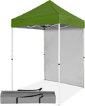 5x5 Pop Up Canopy Tent with One Sidewall, Instant Portable Beach Canopy, Outdoor Tent with Carry Bag for Camping, Sports, Tailgating, Events, Grass Green