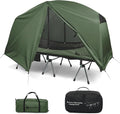 Gonex Camping Tent Cot for Adults, 1-Person Off-Ground Folding Portable Easy Set-up Tent Cot Combo for Hiking, Backpacking, Car & Motorcycle Camping(31.5" W X 78.7" L)-Army Green