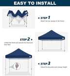 MASTERCANOPY Pop Up Canopy Tent Commercial Grade 10x10 Instant Shelter (Navy Blue)