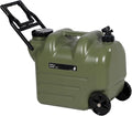 REDCAMP 7.4 Gal Water Container with Wheels & Spigot | Portable Rolling Emergency Camping Water Jug with Folding Handle | BPA Free Food Grade Water Storage Tank for Camping, Hiking(28L, Green)