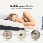 DIMAR GARDEN Twin Size Air Mattress with Headboard and Pump,Blow Up Mattress Inflatable Bed with Pillows