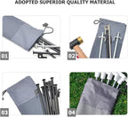 Tent Stake Storage Bag with Oxford Fabric, 30cm Camping Nail Organizer Pouch for Outdoor Tent Pegs and Ground Stakes, Windproof Drawstring Holder for Hiking and Backpacking