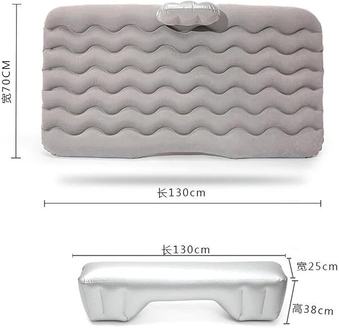 Camping Air Mattress, SUV Inflatable Mattress, Car Inflatable Bed 130x70cm, Flocking Pressure-Resistant PVC Mattress, Self-Driving Camping Sleeping Equipment (Four)