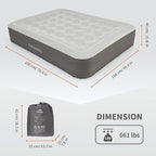 Naturehike Pongee Fabric Queen Air Mattress with Self-Stop High-Speed Built in Pump, 15.8" Thicken Deluxe Blow Up Mattress Waterproof, 2-Min Fast Inflatable Airbed for Home, Camping, Guests, Travel