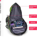 Bseash 50L Hiking Backpack, Water Resistant Lightweight Outdoor Sport Daypack Travel Bag for Camping Climbing Skiing Cycling (Green - No Shoe Compartment)