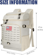 Cooler Backpack, 30 Can Backpack Cooler 4-Sided Cold Retention Technology, Lightweight & Hands-Free for Beach, Camping