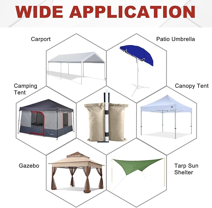ABCCANOPY Canopy Weights 120 LBS Tent Sand Bags,4-Pack Beige (Without Sand)