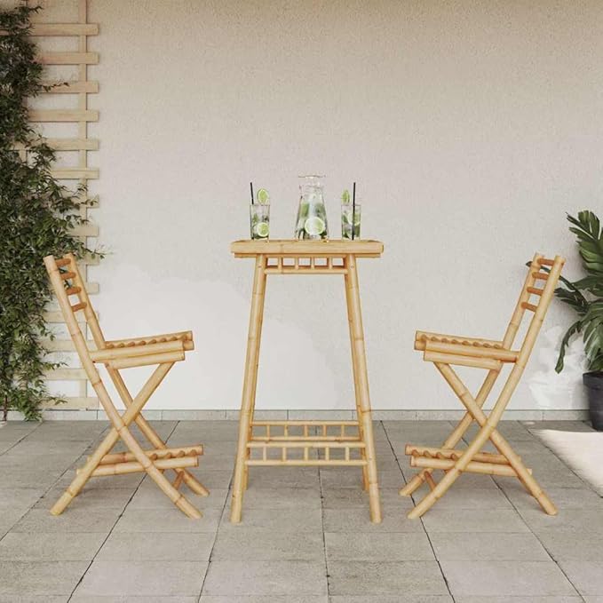 Outdoor Bar Stool Natural Bamboo Standard Outdoor Bar Stool Size Garden Furniture Patio Seating Camping Chair for Deck Patio