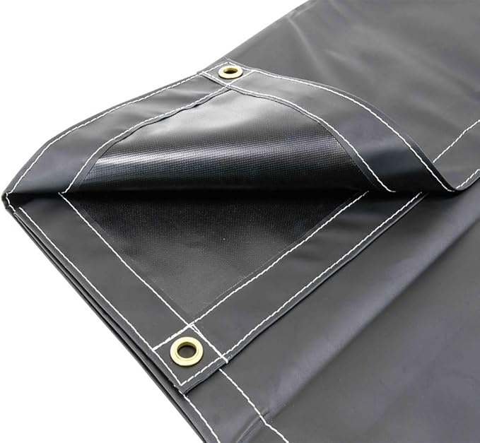 Mytee Products (2 Pack) 10' x 12' Heavy Duty Black 18oz Vinyl Utility Tarp Waterproof, Multipurpose, Cars, Boats, Campers, Pool Cover, Tent
