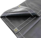 Mytee Products (2 Pack) 10' x 12' Heavy Duty Black 18oz Vinyl Utility Tarp Waterproof, Multipurpose, Cars, Boats, Campers, Pool Cover, Tent