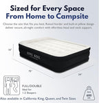King Koil Pillow Top Plush Full Size Air Mattress with Built-in Pump for Home, Camping & Guests, Inflatable Airbed Luxury Double High Adjustable Blow Up Bed, Waterproof, 1-Year Warranty