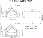 Bell Tent Set with Tent Tarp for 4 Season Camping, 300D Oxford Waterproof Yurt Tents with Porch and Top Stove Jack Living 4/6Person Family Tents
