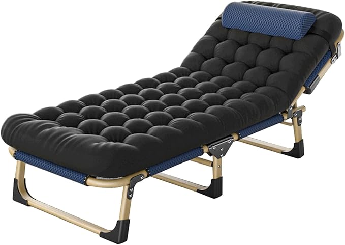 Folding Camping Cot for, Adjustable Adults Reclining Chaise, Folding Camping Cot, Sleeping Cots, Camp Bed for Outdoor, Home, Office,C