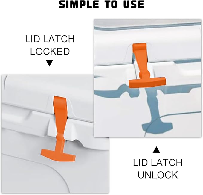 4Pack Cooler Latches Replacement for Yeti, RTIC Related Coolers,Premium Durable Rubber T- Latches Compatible with Yeti, RTIC Cooler Accessories