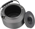 Bulin Camping Kettle, Large Portable Stovetop Tea Kettle Fast Heating Boiling Hot Water for Open Fire Lightweight Coffee Pot with Anti-Scald Handle & Carry Bag for Outdoor Hiking，Grey-1.6L