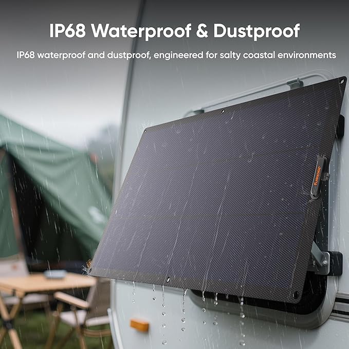 Jackery SolarSaga 100W Light Solar Panel, 25% Conversion Efficiency Bifacial Panels, At 4.52 lbs, IP68 Waterproof and 221° Bendable for Balconies, Rooftops, RVs, Off-Grid Solar Panel Kits, PV Charging