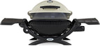 Weber Q1200 Liquid Propane Portable Gas Grill, Titanium – 1‑Burner Travel and Camping Grill with Cast‑Iron Grates & Electronic Ignition (8,500 BTU Burner)