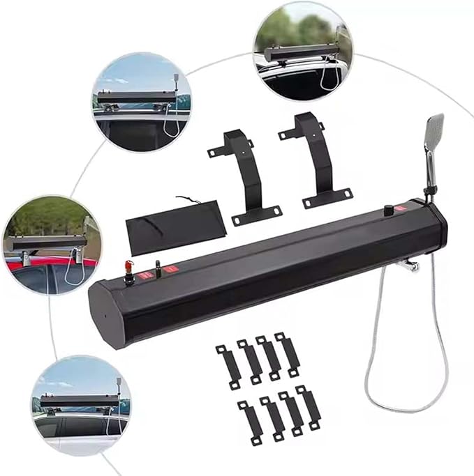 Solar Shower, Portable Water Tank for Camping Shower, Camp Shower, Roof Rack Shower for Hiking, Car Wash, Pet Cleaning
