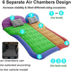 Vikuces® SUV Air Mattress Car Camping Travel Bed, Car Air Mattress Back Seat Bed,Thickened Inflatable Mattress with Two Air Pillow, Full Size Blow Up Sleeping Pad(Black)
