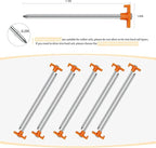 Tent Stakes Camping Stakes,AVOFOREST 7.1inch Non-Rust Metal Tent Pegs Ground Stakes Tent Spikes Camping,Garden,Hiking Orange (Orange 12pcs, 7.1IN)