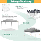 COBIZI 10x10 Pop Up Canopy Tent Without Sidewall, UPF 50+ Waterproof Outdoor Canopy, Instant Tent Portable Canopies Gazebo for Commercial Sun Shade Party Backyard with 4 Sandbags(Gray)