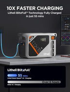 Litheli Eclair 1000 Portable Power Station, 1069Wh 1800W Solar Generator with LiFePO4 Battery, Fast 1H Charging Backup Power for Camping, RV Travel, Home Use, Emergency (Solar Optional)