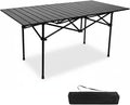 Camping Table，Portable Folding Table,with Carry Bag，Suitable for Indoor, Outdoor, Camping, Backyard, Party, Patio, The Black Camping Table at The Beach