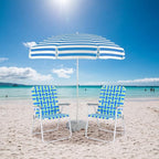 VINGLI Patio Lawn Webbed Folding Chairs Outdoor Beach Portable Camping Chair for Yard, Garden (4, Blue, Oversized)
