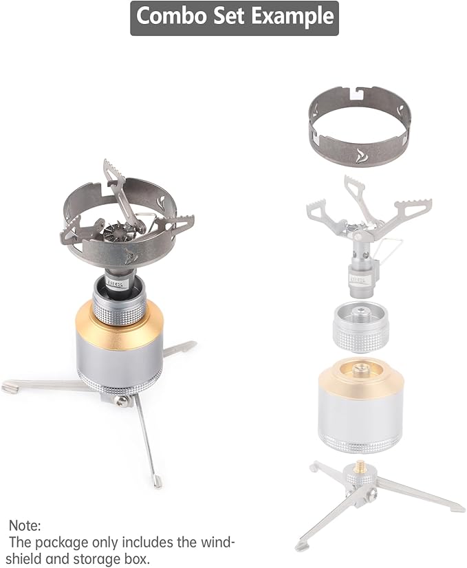 Titanium Camp Stove Windscreen for BRS-3000T Stove/ST-310 Ultralight Backpacking Windscreen for Camping Stove With Storage Bag