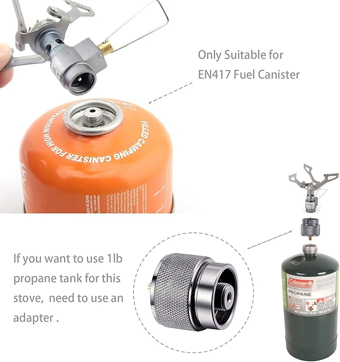 BRS Stove BRS 3000T Stove Titanium Ultralight Backpacking Stove Portable Propane Camping Stove Gas Burner Camp Stove only 26g with Extra O Ring