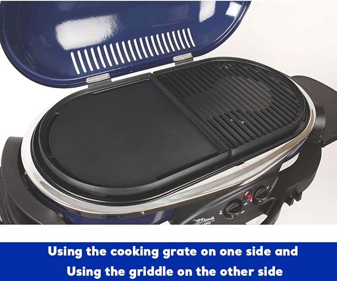 Uniflasy Cast Iron Half Grill Cooking Griddle for Coleman RoadTrip Swaptop Grills LX LXE LXX, Non-Stick Flat Cooking Pan BBQ Accessories, 1 Pack