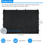 Joramoy Canopy Tent Sidewalls for 8×8 Pop Up Canopy, Instant Canopy SunWall with Waterproof and UV Protection Layer, Straight Leg Canopy Shade Wall, 1 Pack Sidewall Only(Black)