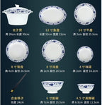 Dishes Household Bone China Tableware Chinese and White Porcelain Bowls and Chopsticks Set