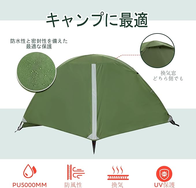 1/2 Person Backpacking Tent for Camping - Ultralight & Waterproof Outdoor Camping Tent, Easy Set Up Compact Tent for 3 Season, Lightweight Tents for Hiking by Underwood Aggregator