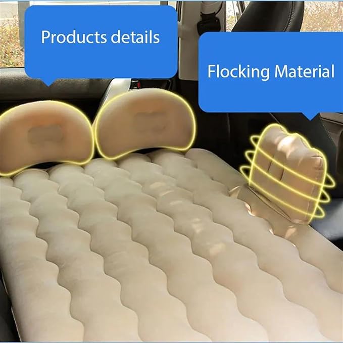 Camping Inflatable Mattress, Car Inflatable Bed, Automatic Pump Air Mattress, Portable Sleeping Mat, Long-Distance Travel Comfort Accessories (Pig)