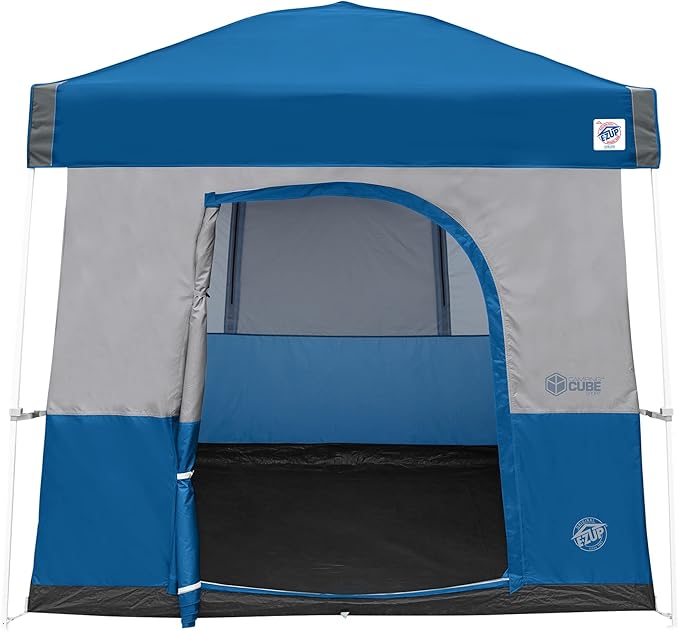E-Z UP Camping Cube Sport, Converts 10' Angled Leg Canopy into Camping Tent
