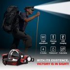 BORUIT B21 Headlamp Rechargeable, LED Super Bright Head Lights for Forehead, Battery Powered, 4 Modes Head Lamp 90° Adjustable, IPX5 Waterproof