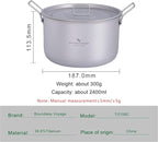Boundless Voyage Camping Cookware Lightweight Cooking Pot Set Titanium Pot Portable for Outdoor Cooking Traveling Hiking Trekking Backpacking, 1-5 Person