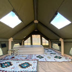 UNISTRENGH Waterproof Inflatable Cotton Camping Tent with Hand Pump Pop Up Outdoor 5-8 Person Glamping Tent House Breathable Large Luxury Tent
