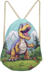 Upetstory Dinosaur Drawstring Backpack String Gym Bag Lightweight Training Gymsack Sport Sack Pack Hiking Daypacks Drawstring Trainer Bag Toy Storage Pouch