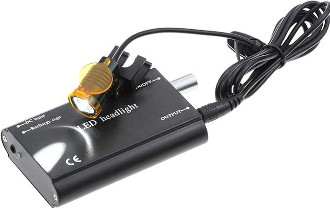 3W Portable Plastic Blet Clip Headlight,Headlamp for Binocular Loupe with Premium Bag (Black), RA-004WGS