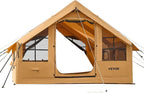 VEVOR Inflatable Tents for Camping, Easy Setup Blow up Tent with Hand Pump, 4 Season Glamping Tent with Stove Jack, Doors & Mesh Windows, Storage Bag Included for Easy Taking